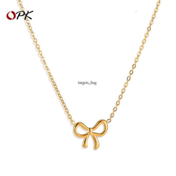 niche fashion simple 925 Sterling Silver 18K Gold necklace for women versatile and elegant gold-plated bow clavicle chain