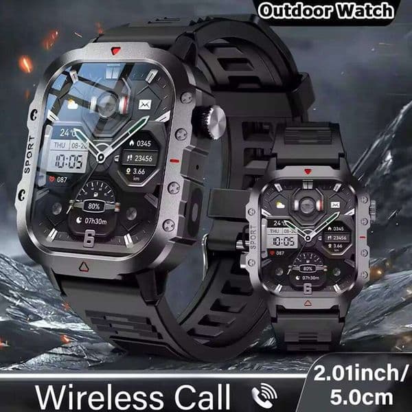Military GPS Smart Watches For Men Flashlight Waterproof Outdoor Sport Tracker Bluetooth Call Smartwatch Man Women 2025 Pk H12