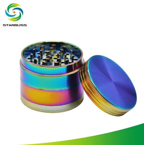 Smoking Pipes Colorful metal cigarette grinder with a diameter of 50mm, four layer ice blue zinc alloy grinder