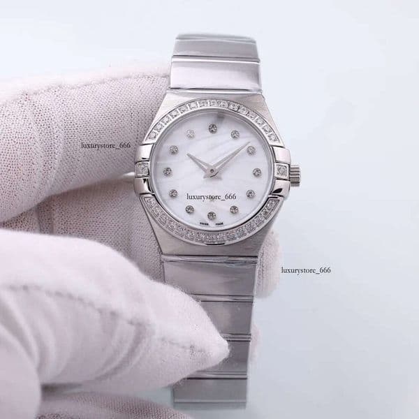 Classic Pearl Face High Quality Designer Women's 28MM Constellation Quartz Stainless Steel Dia Watch No Box