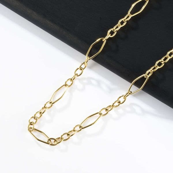 925 18K Sterling Silver 18K Gold with square clasp gold necklace 14K for men women INS trend Jewelry foreign trade wholesale does not fade