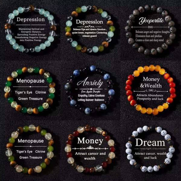 Exquisite Bohemian Style Natural Yellow Agate Party Gift Fashion Beaded Crystal Bracelet