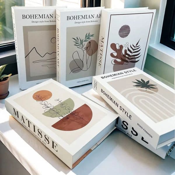 Boho Monet Matisse Book Storage Box Home Interior Decoration Decorative Books Coffee Table Bedroom Living Room Decor 260321