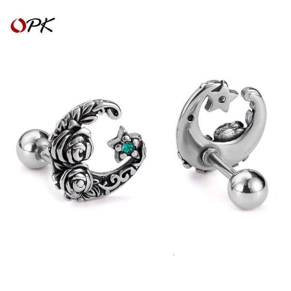 fashion retro 925 Sterling Silver 18K Gold design simple and unique minimalist style rose flower earrings unisex