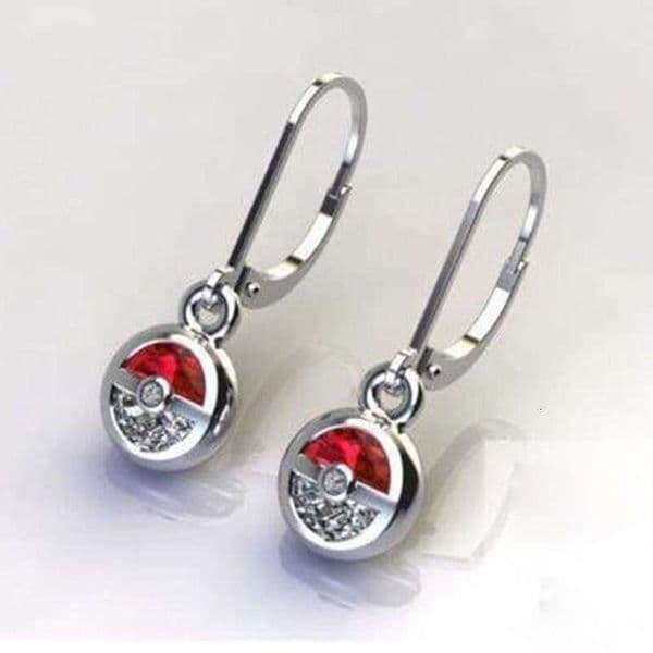 Wish hot-selling new accessories: Creative Pokeball red white women's earrings Jewelry fashion engagement earrings for women