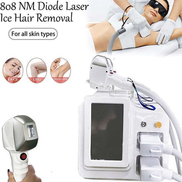 Portable Double Handle Diode Laser Painless 808Nm Diode Laser Hair Removal Machine Ice Platinum Painless And Laser Epilator Beauty Device
