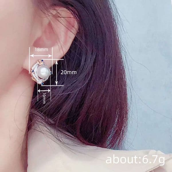 wholesale elegant two-tone faux pearl earrings geometric diamond-shaped design jewelry exotic trendy accessories