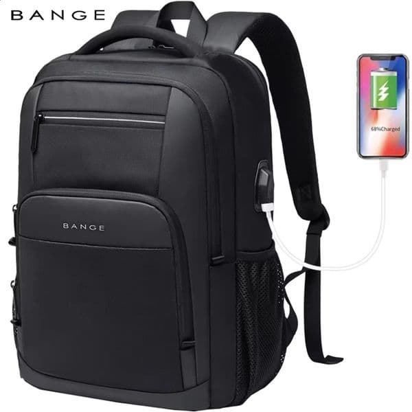BANGE Lightweight 156 inch Laptop Backpack Waterproof USB Charge Port Multifunctional Travel Hiking School Bag Mochila for Men 260323