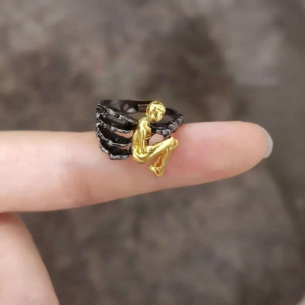Popular European American cross-border product: Adam and Eve Hug Ring, a unique, simple, versatile open ring accessory