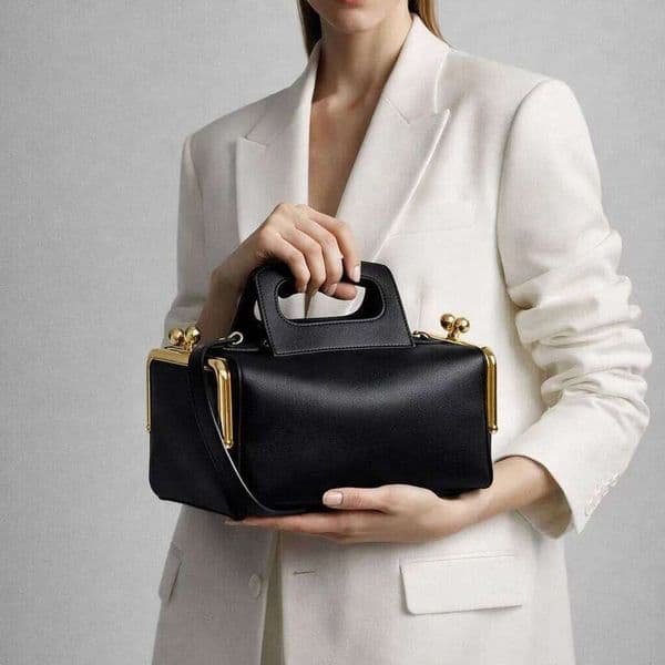 NEW Two side clamp design Frame Kiss lock For Women Luxury Designer Handbag Purse 2026 New In PU Underarm Shoulder Bag