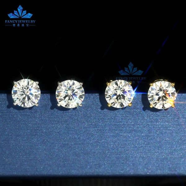 2026 Hand Made 925 Sterling Silver Earring Joyas 8mm 5mm 65mm Round Moissanite Gemstones Stud Earrings for Women Girls Set