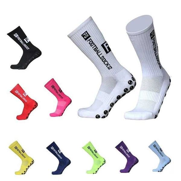 3/1Pair New Style FS Football Socks Round Silicone Suction Cup Grip Anti Slip Soccer Socks Sports Men Women Baseball Rugby Socks Z260323