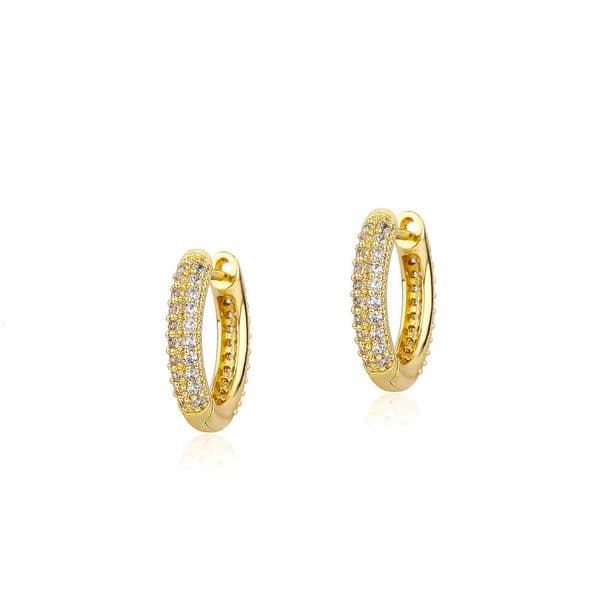 Jewelry Ins-style Double Row Diamond Wide Vintage High-end Earrings Jewelry Hoop Earrings for Women