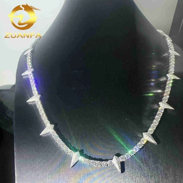 Fashion Design Necklace Sterling Silver 925 3mm 4mm Width Vvs Moissanite Iced Out Jewelry Hip Hop Diamond Tennis Chain