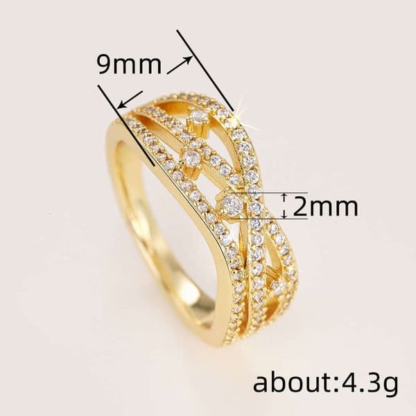 new Jewelry ring multi-layer hollow Silver ring inlaid with Moissanite luxurious creative design jewelry