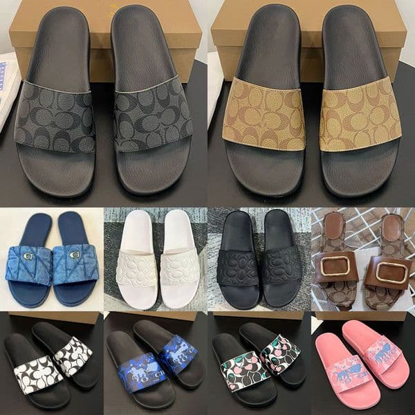 Designer Slipper Flat Scuffs sandals Calfskin Cosy Slipper Mules Denim Letter Printing Mens Comfort Casual Shoes Roman sandals summer beach flip-flops With Box
