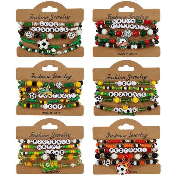 2026 US-Canada-Mexico World Cup Football Bracelet, Men's and Women's Fan Bracelet with Football Shoe Elements and Beaded Design