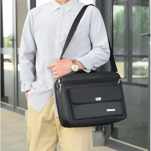 Large Capacity Briefcase Travel Essentials Laptop Storage Diagonal Bag Business Trips Oxford Cloth Document Organize Accessories 260319
