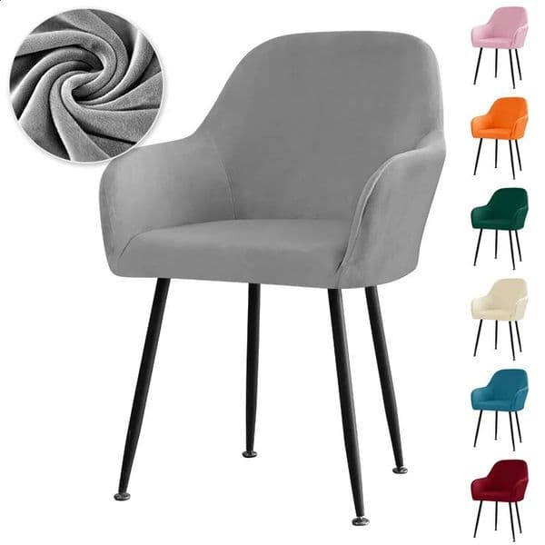 Nordic Soft Velvet Dining Chair Cover Stretch High Armchair Covers Elastic Antislip Slipcover for Office el Wedding 260323