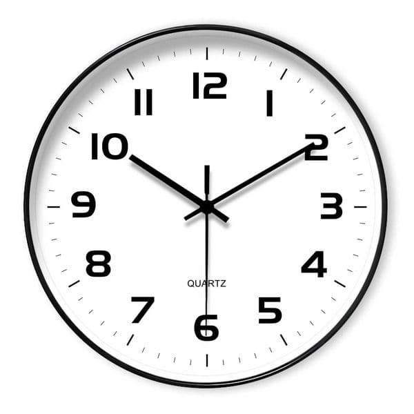 Round Minimalist Quartz Wall Clock Classic Simple Decor Batteries Not Included 10-16 InchesT260321