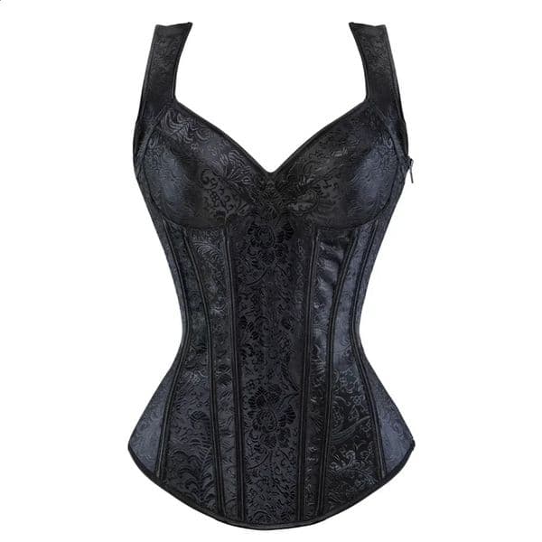 Women Corset with Straps Overbust Corsets Vest Steampunk Corsets and Bustiers Lace Up Boned Jacquard Corset Top 260321