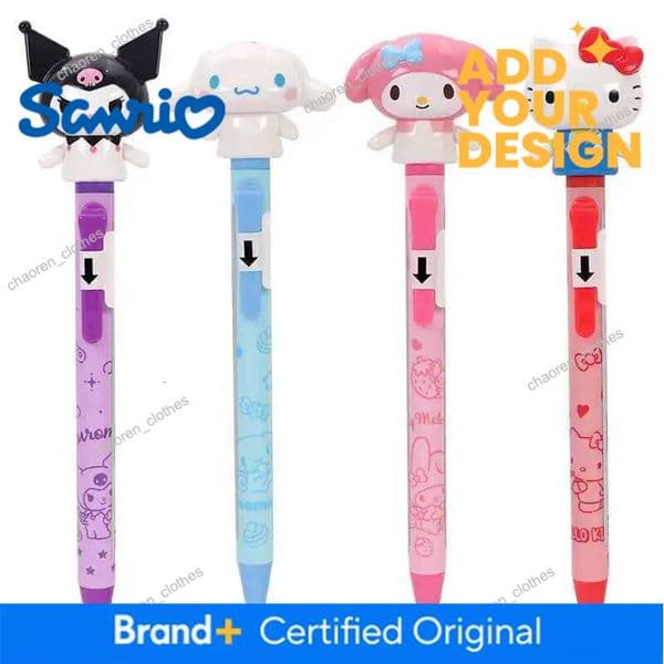 Hello Kitty Neutral Pen Anime Cartoon Kuromi Cinnamoroll 3D Big Head Doll Arms Can Move Kawaii Students Stationery Gift