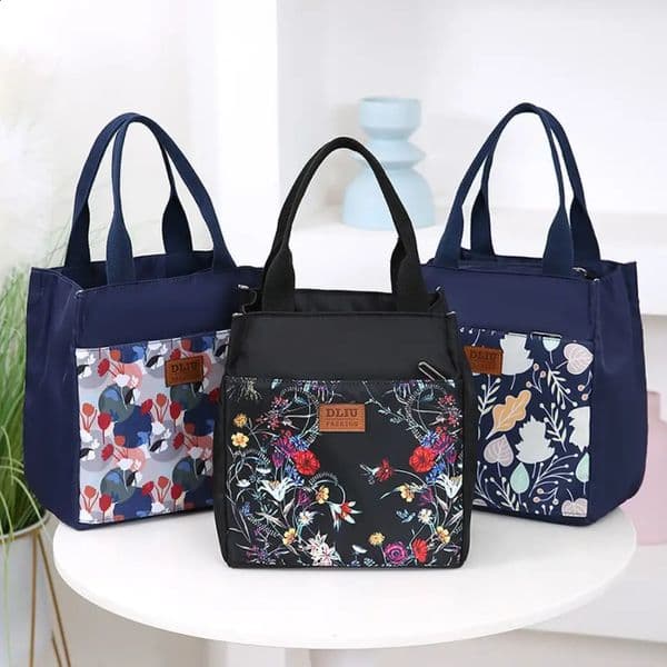 Thickened Floral Print Lunch Bag Waterproof Portable Insulation Bag Thermal Large Capacity Handbag 260320