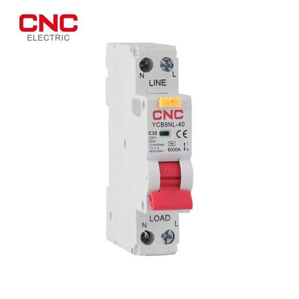CNC 18mm 230V 50/60Hz RCBO 1PN 6kA Residual Current Differential Automatic Circuit Breaker With Over Current Leakage Protection X260323