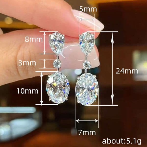 Fashionable High-Quality Large Water Drop Charming and Elegant Korean Bridal Earrings Hot-Selling Popular Women's Ear Accessories