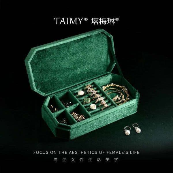 TAIMY Travel Velvet Portable Ring Necklace Bracelet Storage Box Custom Logo Jewelry Case Jewellery Organizer 26Y0323