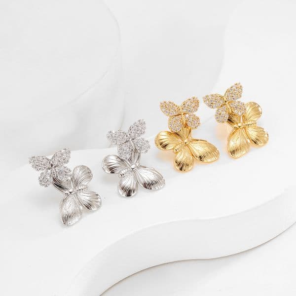 Earrings New Fashion Trendy Cool Design Earrings Exquisite Light Luxury Exaggerated High-End Butterfly Earrings Street Style Earrings
