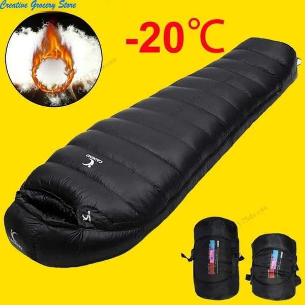 Outdoor Camping White Duck Down Sleeping Bag Ultralight Winter Autumn Adult Sleeping Bag Suitable for Travel Hiking Camping H260323