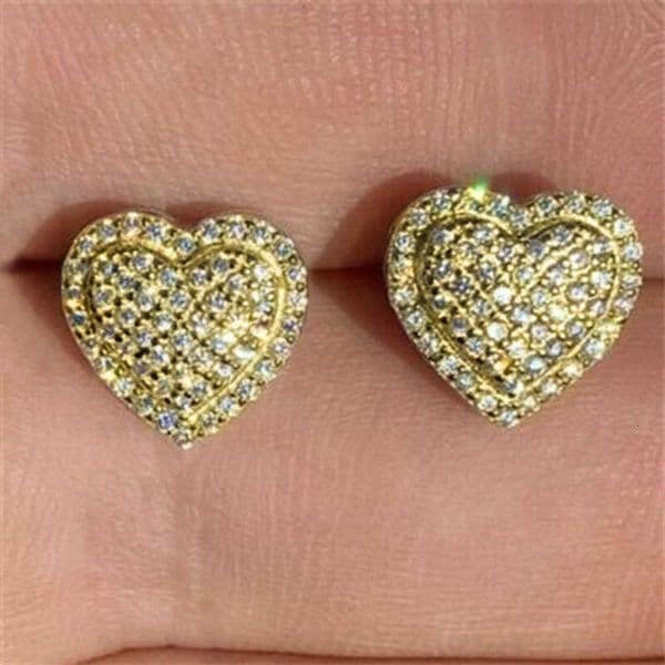 new fashion OL micro-inlaid Moissanite heart-shaped women's earrings Jewelry wedding anniversary gift