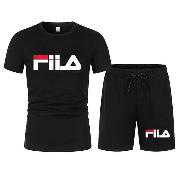 2026 hot mens short sved casual summer sportswear breathable mesh short sved T-shirt and shorts set J260323