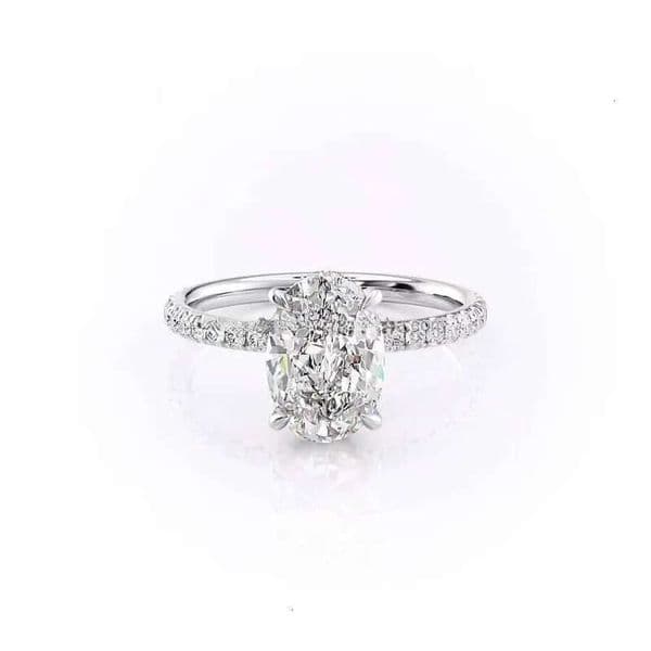 Manufacturing Price 9k 10k 14k 18k Solid Gold D VVS Oval Cut Moissanite Diamond Engagement Ring for Women