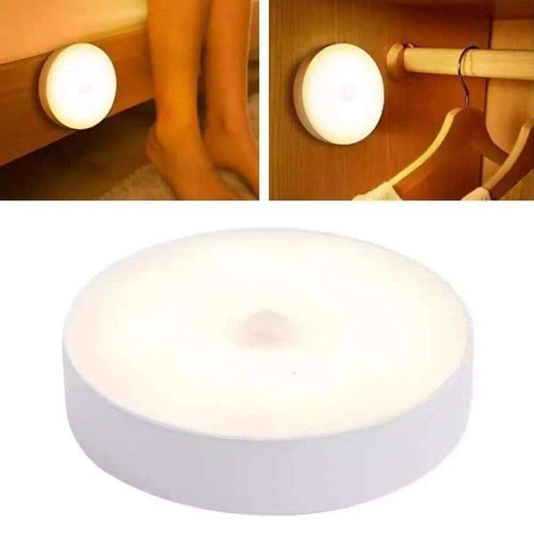 LED Sensor Light Mini Night Lights Round Chargeable Lamp For Bedroom Kitchen Stair Hallway Wardrobe Lighting Cupboard 26H0323