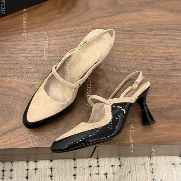2026 Designer luxury high heeled sandals formal shoes Women rhinestone high heels classic black patchwork pointed toe Women sexy party shoes 35-42