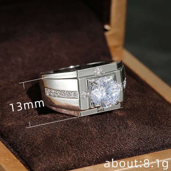 Moissanite Jewelry Foreign Trade Fashionable and Dominant Business Men's Ring E-commerce Jewelry New Hot Selling