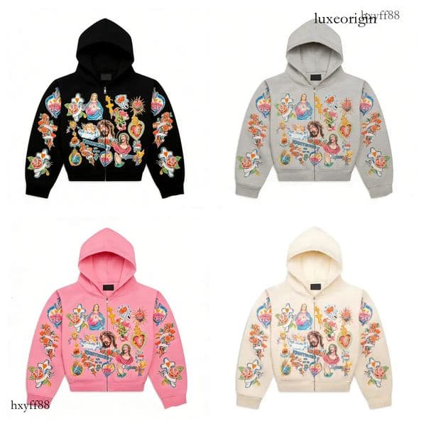 Men's Hoodies Hip Hop Retro Pattern Jesus Print Zip Up Men Clothing Streetwear Harajuku Oversized Jacket Gothic Casual Sweatshirt Hoodie a5 42