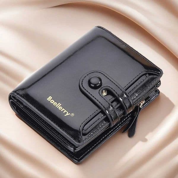 Womens Oiled Waxed Leather Wallet - Closure Vertical Zipper Coin Pocket 6 Card Slots Heritage Design H260323