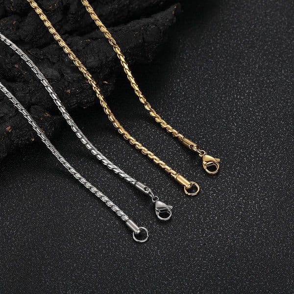 Hip Hop Style Sterling Silver 14K 18K Gold bone titanium steel round snake chain popular versatile accessory simple collarbone necklace men's jewelry