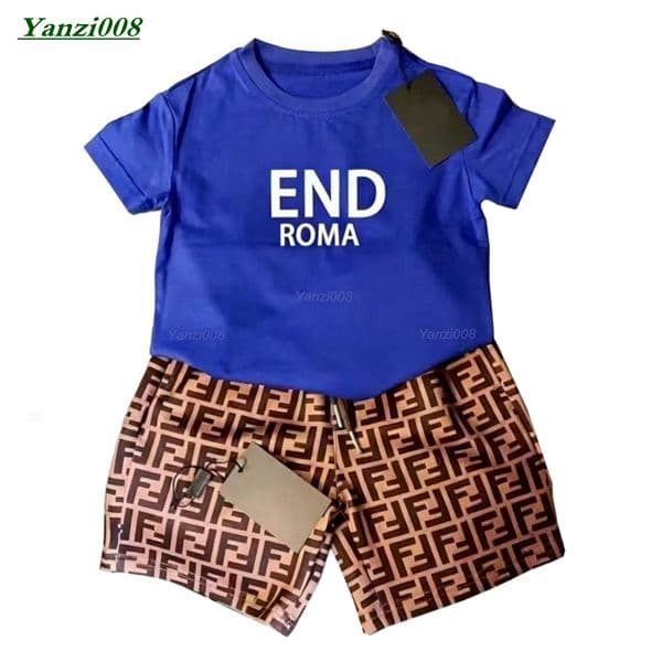 Summer Brand Kids Designer Clothes Boys Clothes Sets Cotton T-shirt Shorts 2Pcs/Set Kids Clothing Sets Baby Boys Girls Clothing Sets Designer Toddlers Clothes Suits