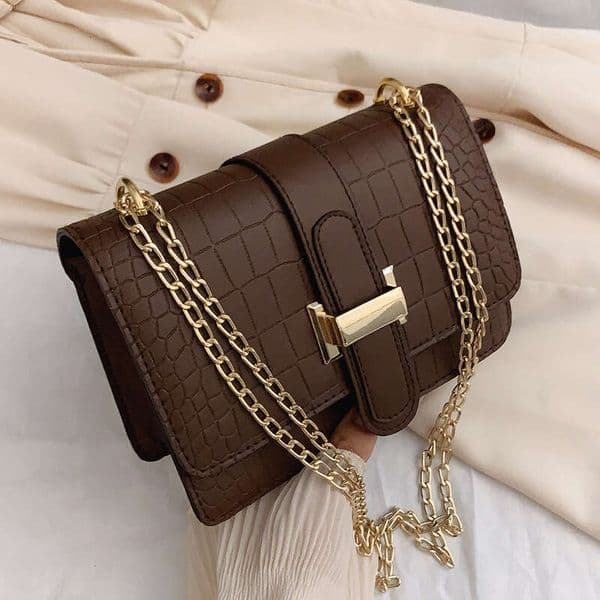 Women S Shoulder Stone Pattern Crossbody Spring New Embossed Solid Color Small Square Bag Liksusie