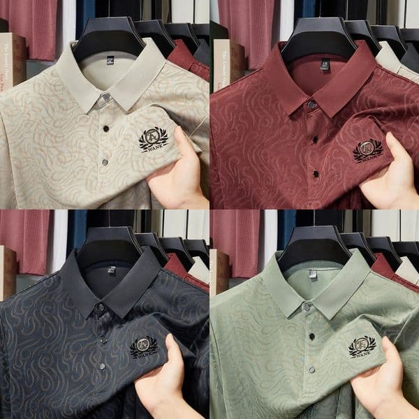 Summer New Men's Designer T-shirt Short Polo Designer Hoodie Sleeve Shirt Collar Casual Thin Printed Ice Silk Half Sleeve T-shirt Men's Clothing 44