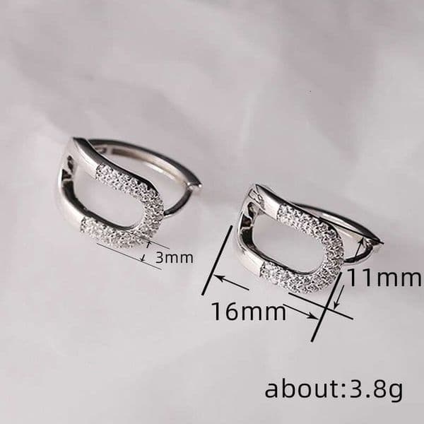 Moissanite Jewelry minimalist geometric earrings women exquisite and compact half-circle Moissanite earrings a must-have for fashionable girls
