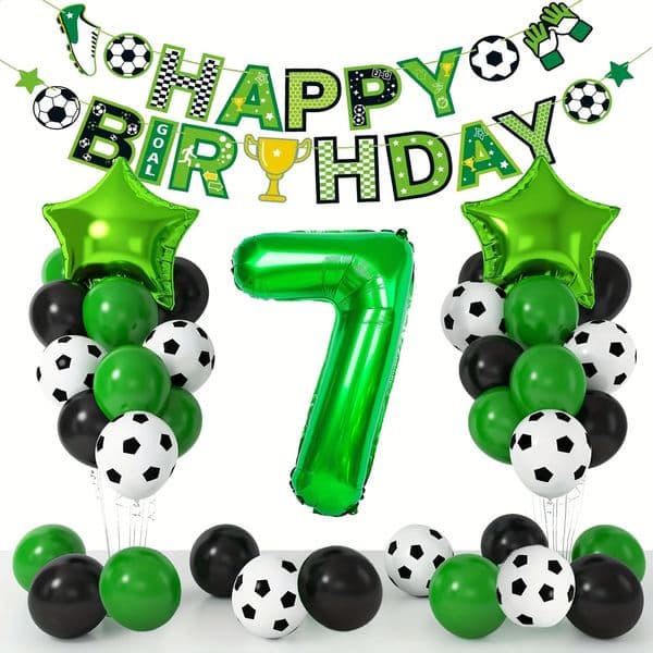 1set Football Themed Balloon Arch Set Boy Birthday Party Aluminum Film and Balloons for Indoor Outdoor Decoration 260323BJ