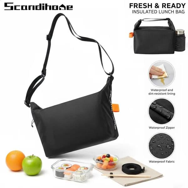 Insulated Lunch Bag Thermal Lunch Bags For Women Men Office Picnic Lunch Box Cooler Handbag With Adjustable Shoulder Strap 260320