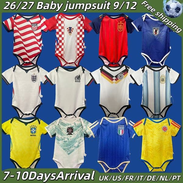 Baby jumpsuit 2026 2027 national team Baby Soccer Jerseys MadridS MBAPPE 25 26 Girls Football Kids Shirt Baby Soccer Wear Baby dress