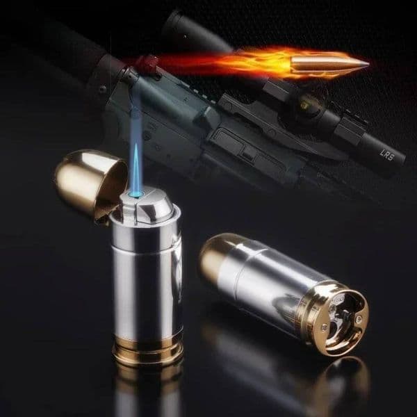 Creative Flashlight Lighter Metal Bullet Shaped Butane Windproof Lighters Men's Cigarette Cigar Carry Beer Bottle Opener Gadget