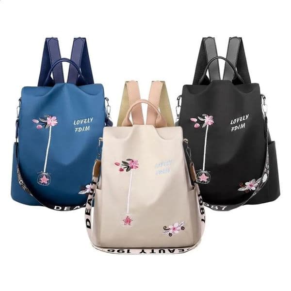 Waterproof Oxford Women Backpack Fashion Antitheft School Bag Embroidery ner Female Large Capacity Travel Shoulder Handbag 260323